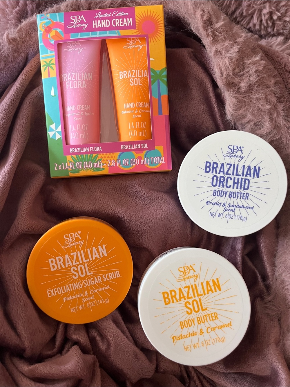 Brazilian Sol Hand Cream & Body Butter Set - Orange & Pink